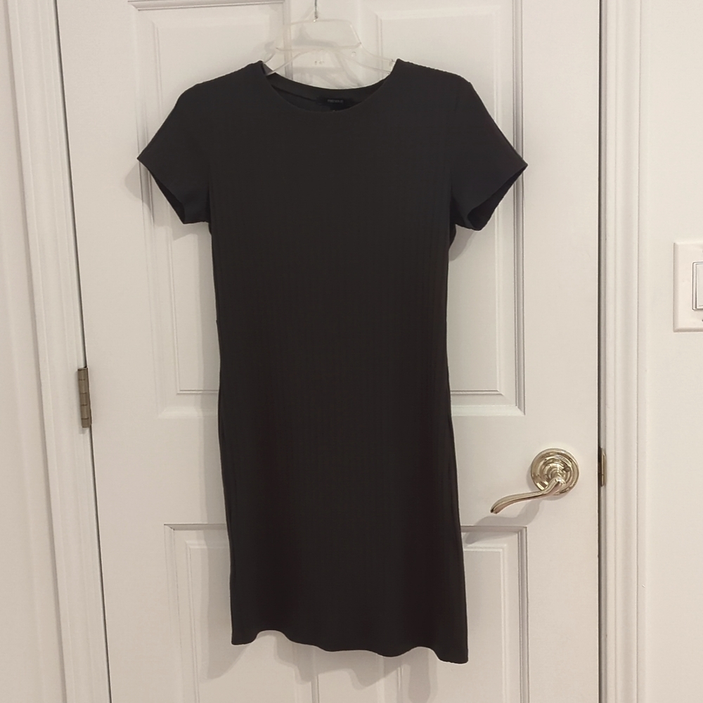 Dark Green Ribbed Mini Dress